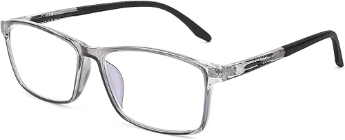 FEISEDY Gafas de lectura con bloqueo de luz azul para hombre, TR90 Rectángulo para hombre, lector de computadora anti luz azul B9026