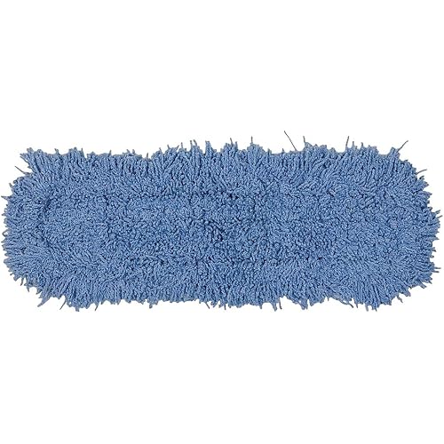 Rubbermaid Commercial Products Twisted Loop-Dust Mop Head Replacement 25-Inch Blue Cotton Refill for Industrial Use Fits Standard Size Mop Frame