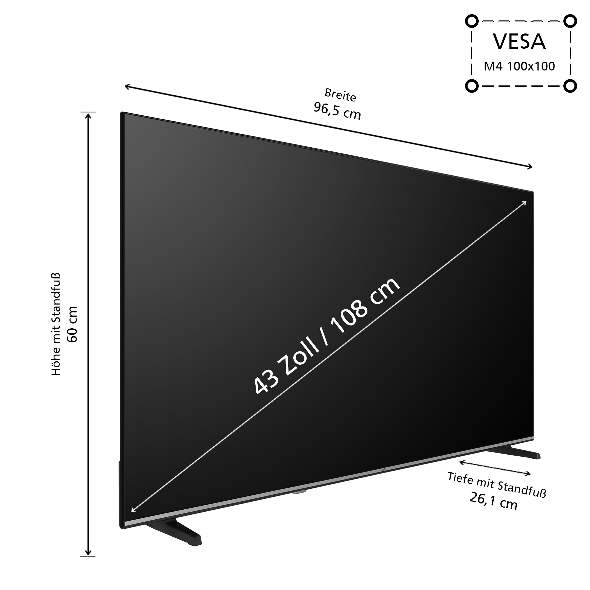 Jvc Fernseher Smart TV VIDAA LT-43VD3555 4K Fernseher UHD 43 Zoll – Bild 3