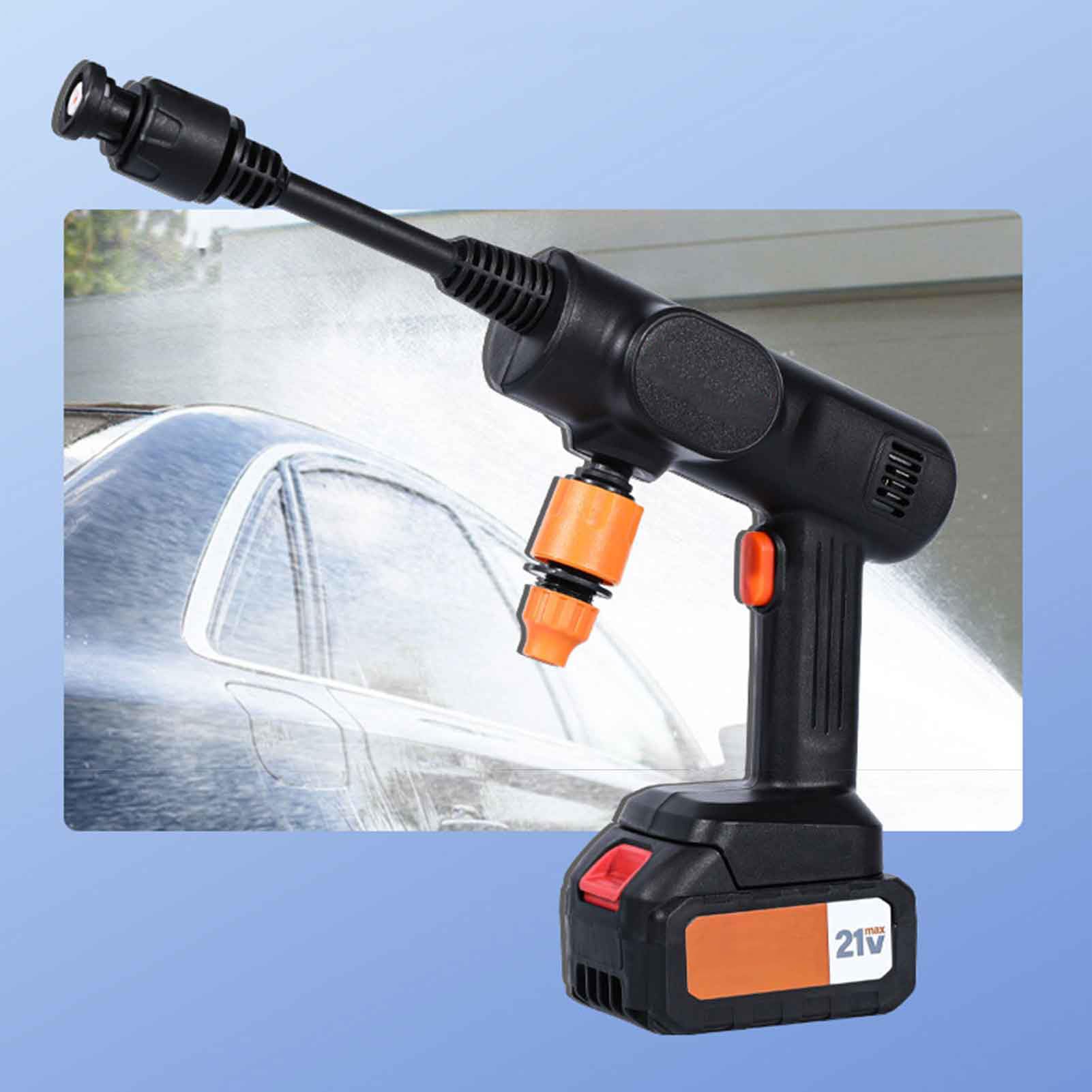 Hidrolimpiadora Inalámbrica A Presión Accesorio De Mano Ajustable 2 Modos | Rociador de Agua a Presión Máquina Para Lavar Coches, Entradas, Patios, Exteriores, Caravanas