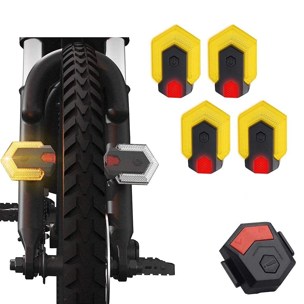 Deeabo Bike Tail Light, Bike Turn Signals Front and Rear Safety Warning Light with Remote Control, USB Charging Waterproof Bike Tail Light for Outdoor Cycling, Ultra-bright 85LM LED