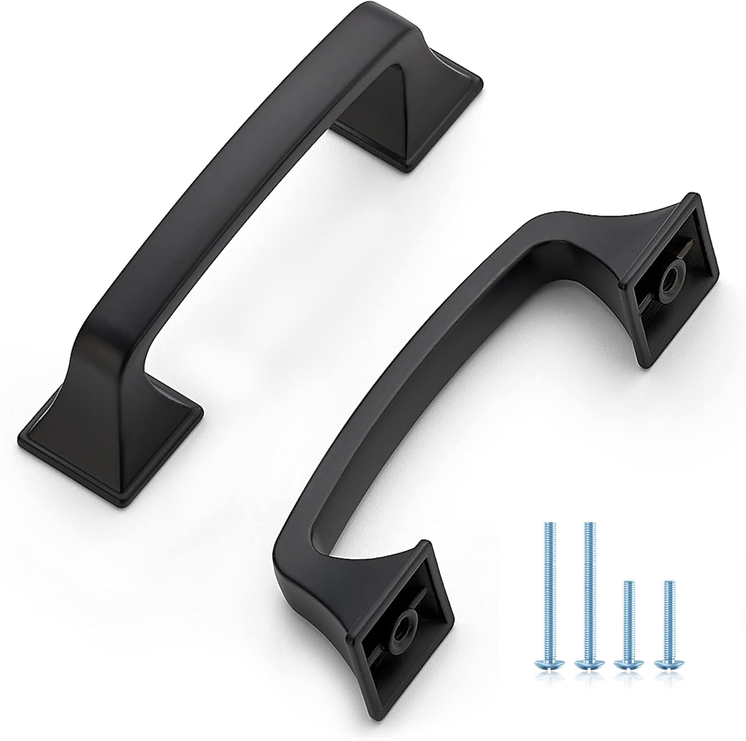 Ravinte Solid 3 Inch Big Square Foot Pulls Matte Black Arch