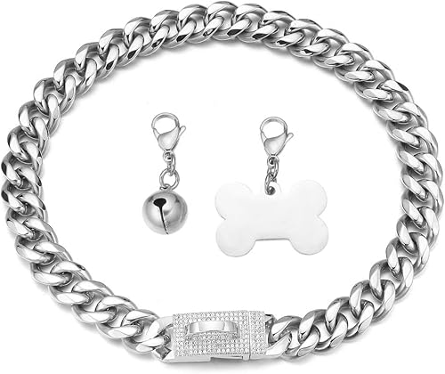 Miniatura 5 de collares de cadena para perro+etiqueta, campana