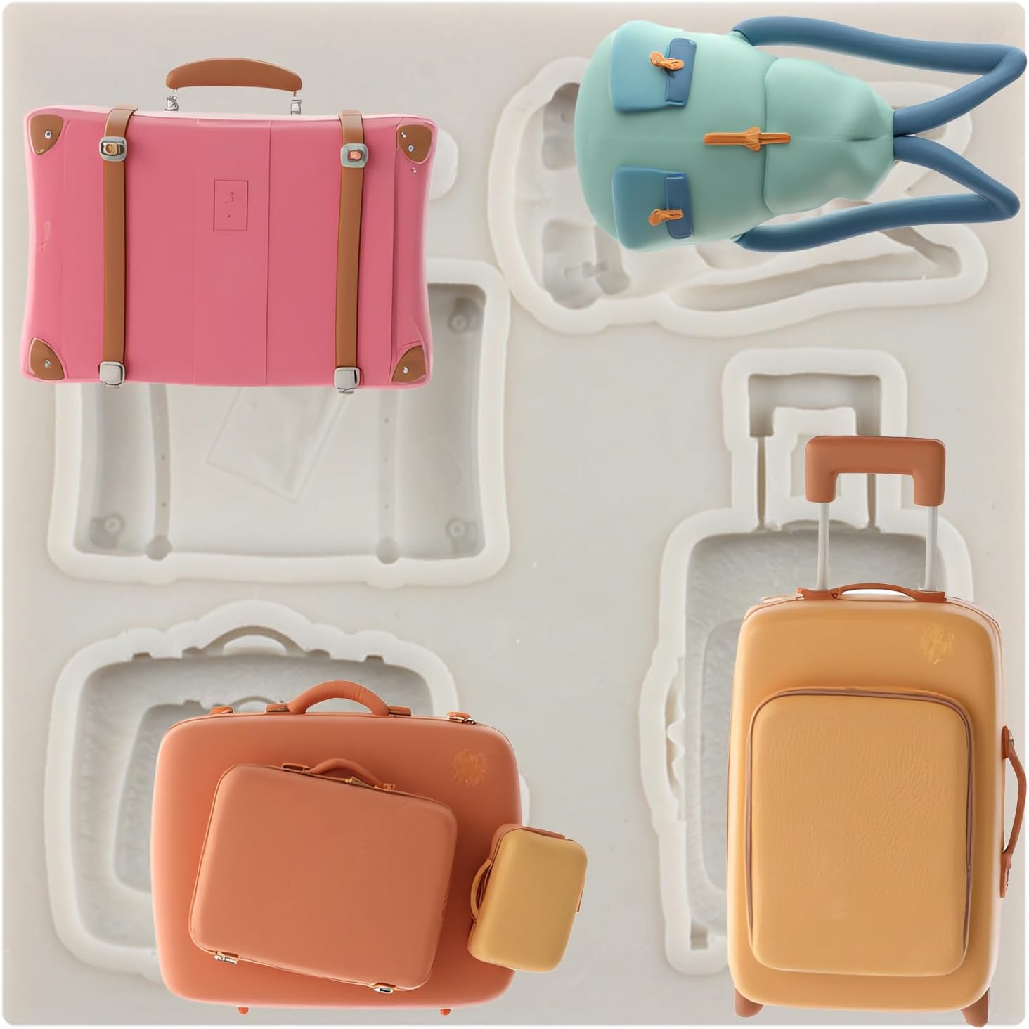 Travel Luggage Bag Silicone Fondant Molds