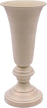 Hosley 12.75 Tall Metal Vase Vintage Urn Style Decorative Centerpiece for Table, Wedding, Living Room & Floral Arrangements