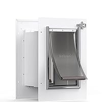 Baboni Small Pet Door for Wall - Steel Frame, Telescoping Tunnel, Aluminum Lock, Double Flap for Cats & Dogs Up to 12 lbs