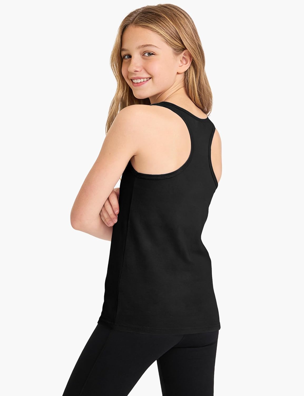 Auranso Girls Tank Tops Cotton Sleeveless Undershirts Athletic Shirts Racerback Dance Outfit Workout Tops - Image 2