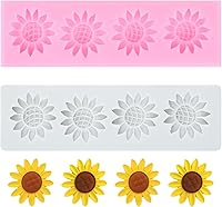 Vista 19 de Moldes de silicona de girasol, molde de fondant de flores para decoración de pasteles, decoración de cupcakes, pasta de caramelo de chocolate, juego