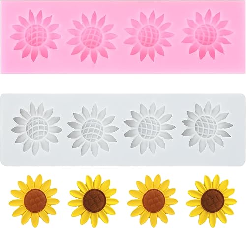 Miniatura 19 de Moldes de silicona de girasol, molde de fondant de flores para decoración de pasteles, decoración de cupcakes, pasta de caramelo de chocolate, juego