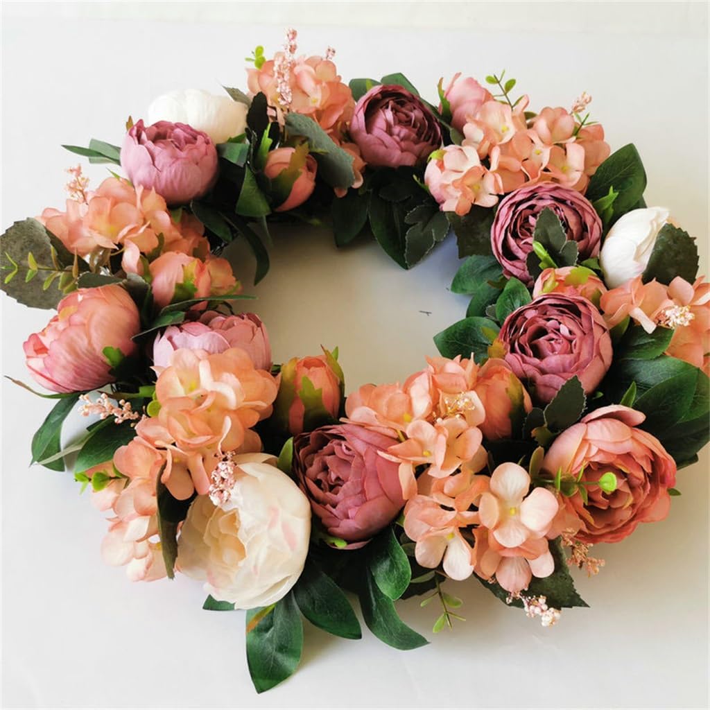 Guirlande Artificielle Eucalyptus Séché, Décoration de fenêtre Pivoine Fleur séchée Pivoine Décoration de Mariage Couronne