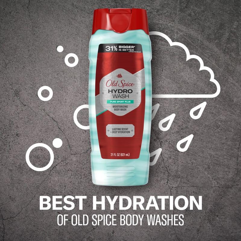 Miniatura 5 de Old Spice Gel de baño hidratante Hydro Wash Pure Sport Plus, 21 onzas