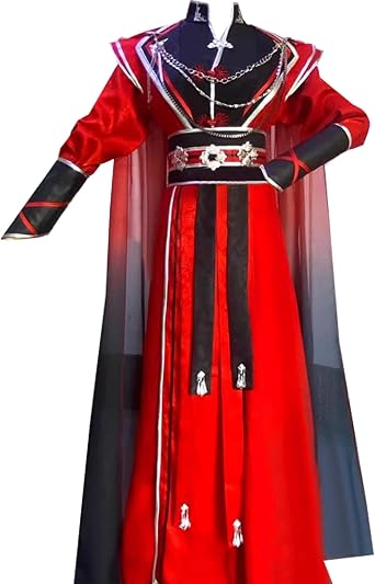 Adult Hua Cheng Cosplay Mens Red Costume Outfit Suit Cloak