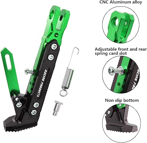 Miniatura 4 de Soporte universal para motocicleta, soporte lateral ajustable para motocicleta eléctrica, soporte lateral (verde)