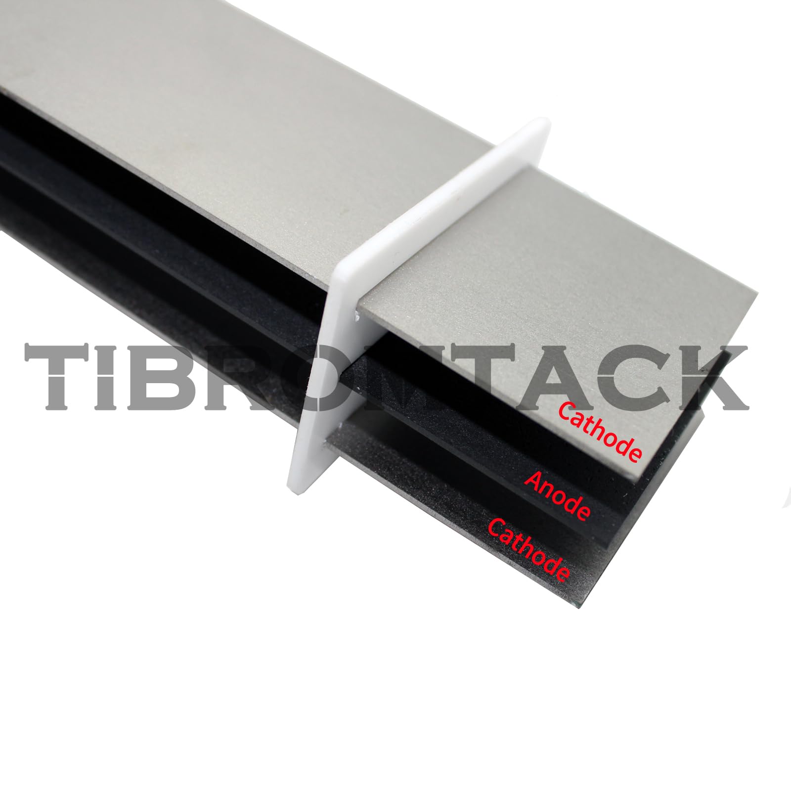 Titanium Electrodes MMO Assembly with Ruthenium-Iridium Coating and PTFE Partitions 1pc Titanium Anode+2pcs Titanium Cathode