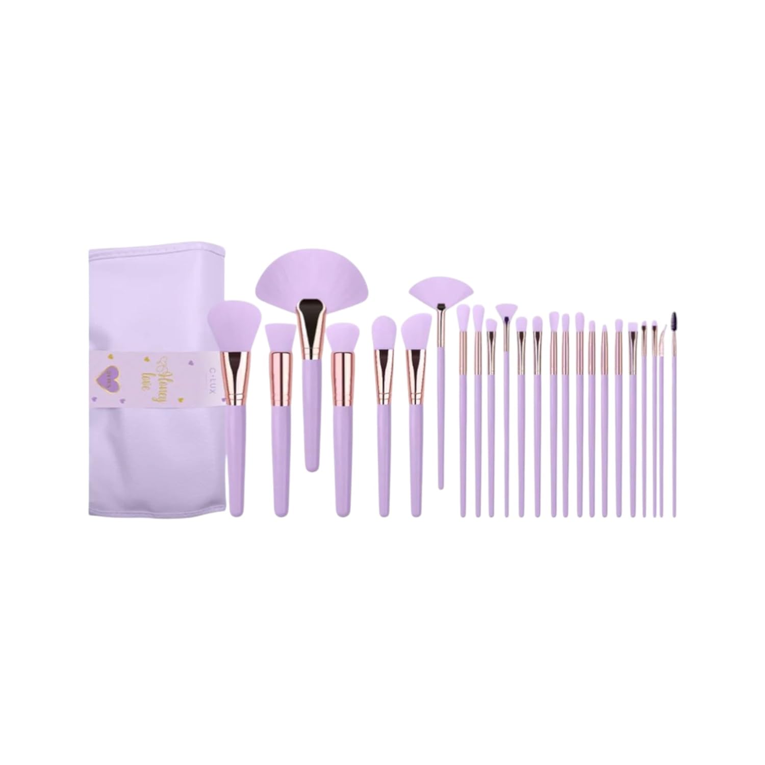 Honey Love Makeup Brush Set – 24 Pieces | C.LUX Cosmetics | Ultra-Soft & Cruelty-Free Bristles | Professional & Beginner-Friendly | Includes Travel Case