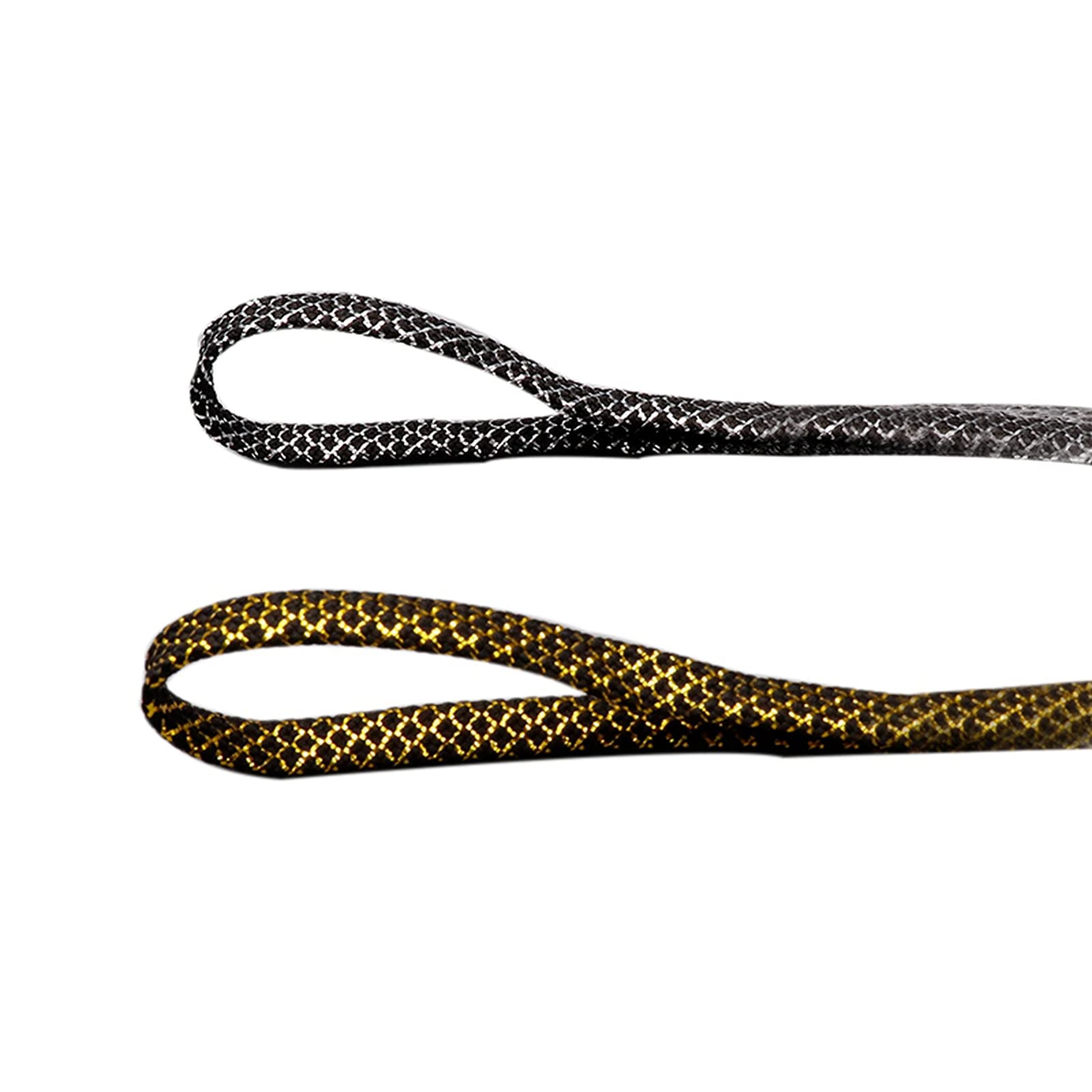 cordones para zapatos, Cordones elásticos, cordones for botas, 1 par de planos poliéster negro 8 mm ancho con decoración hilo metálico for zapatillas lona y zapatos casuales