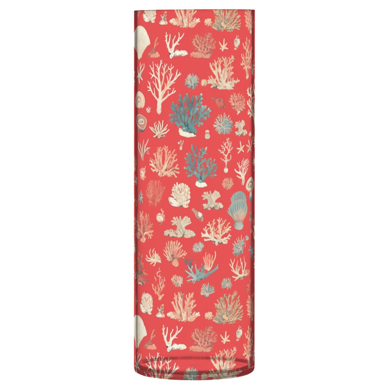 Vase corail 30 cm stable pour bouquet de bibliothèque sans risque