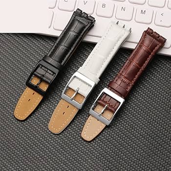 Amazon.co.jp: レザー時計バンド、for スウォッチ クロコダイル