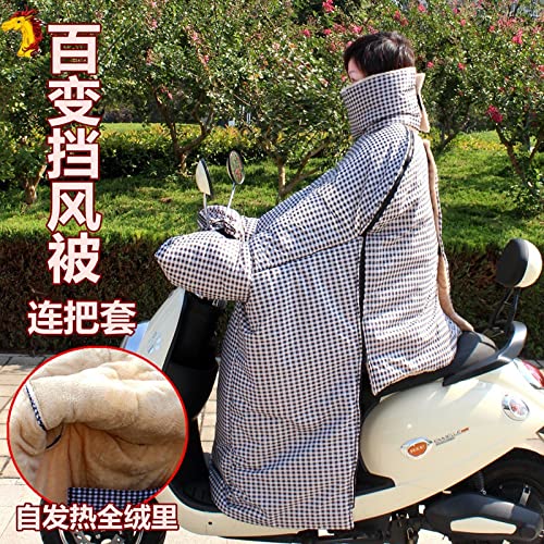 Générique Tablier Scooter, Couvre Jambe Scooter Le Pare-Brise de Voiture électrique est Hiver Plus Velours épais Coupe-Vent Grande Taille Double Eau Pluie Inclusive