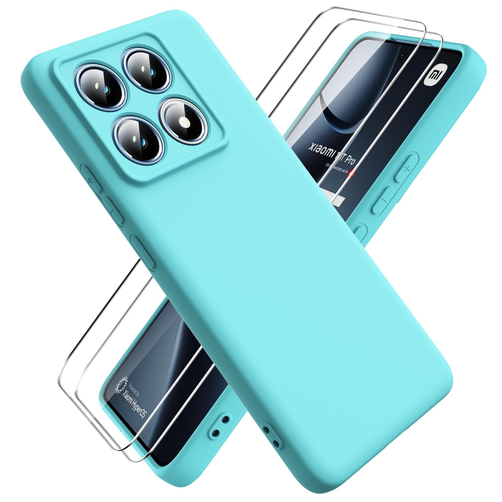 Xiaomi 14T Hülle Mit Displayschutz – Ultradünne Silikonhülle, Eisblau, Stoßfest