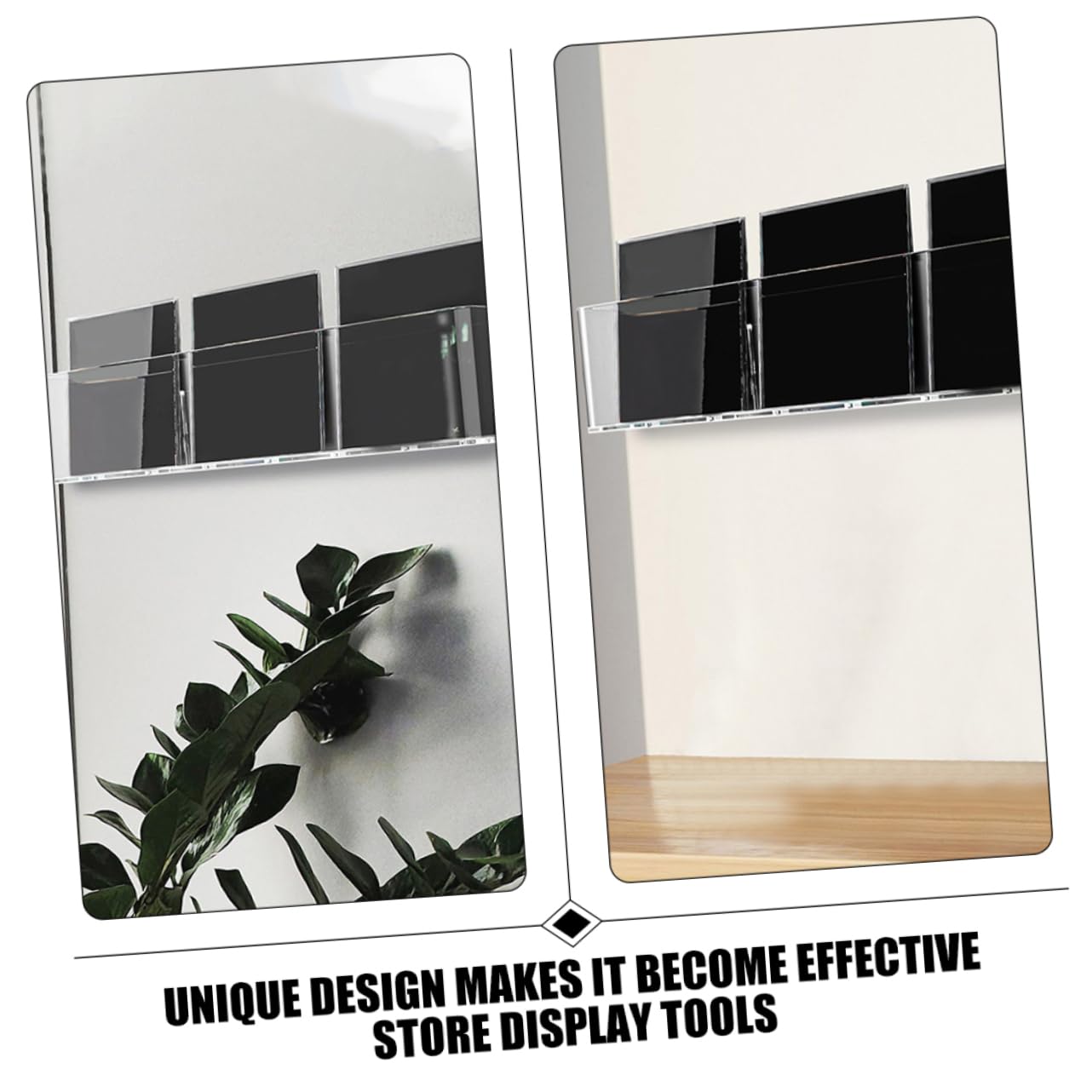 KOMBIUDA 2 Pezzi Cd da Parete in Acrilico Trasparente Scaffale Organizer per Vinili e Album Supporto Resistente per Dischi e Riviste per Camera Ufficio e Libreria