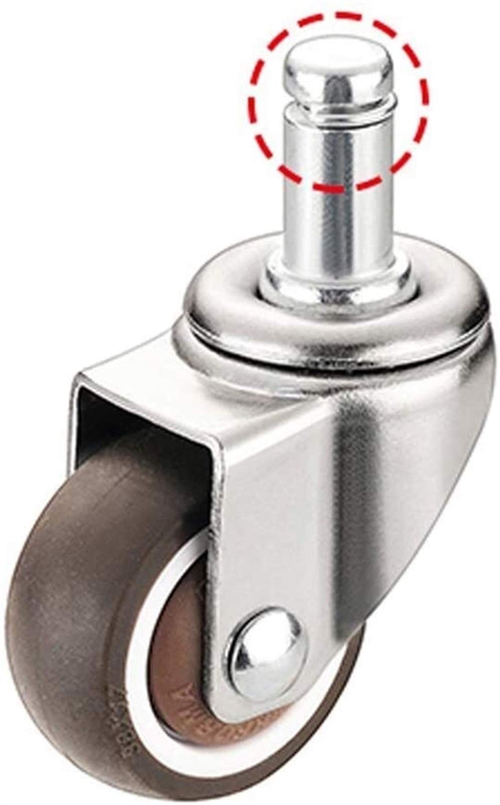 TEmkin Ruedas giratorias, 4 Ruedas para Muebles, Ruedas giratorias, Ruedas de Goma TPE para sillas de Oficina, Ruedas con Ruedas, vástago estándar de 11 x 22 mm (Universal 50 mm/2 Pulgadas)
