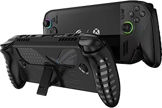 NINKI Silicone Skin for ASUS ROG Xbox Ally X Case with Stand,Shockproof Anti-Scratch Non-Slip Grip Wrap Protective TPU Silicone Protector Cover for ASUS ROG Xbox Ally X 2025 Case with Kickstand Black