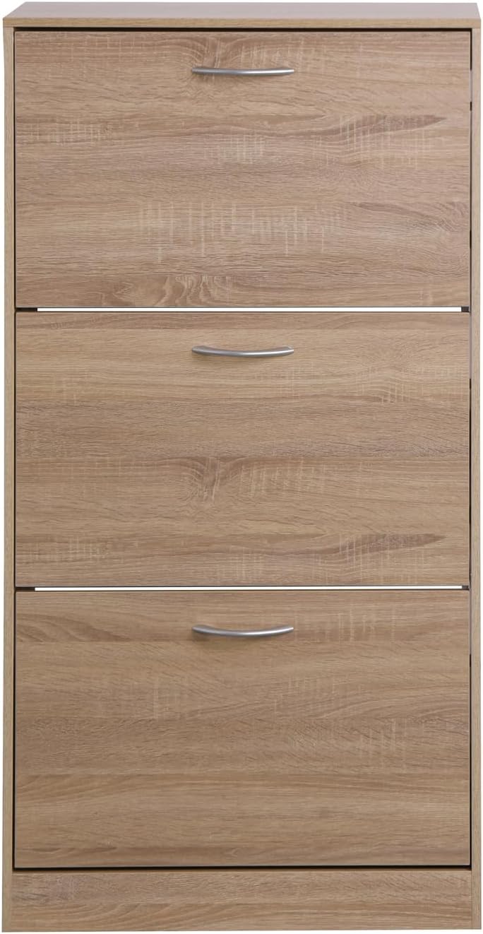 YardGo Freestanding Shoes Cabinet with 3 Flip Drawer, Modern Entryway Organizer Cabinet for 12 Pair Shoes, Wood Shoe Rack Storage Organizer for Entryway, Hallway, Living Room