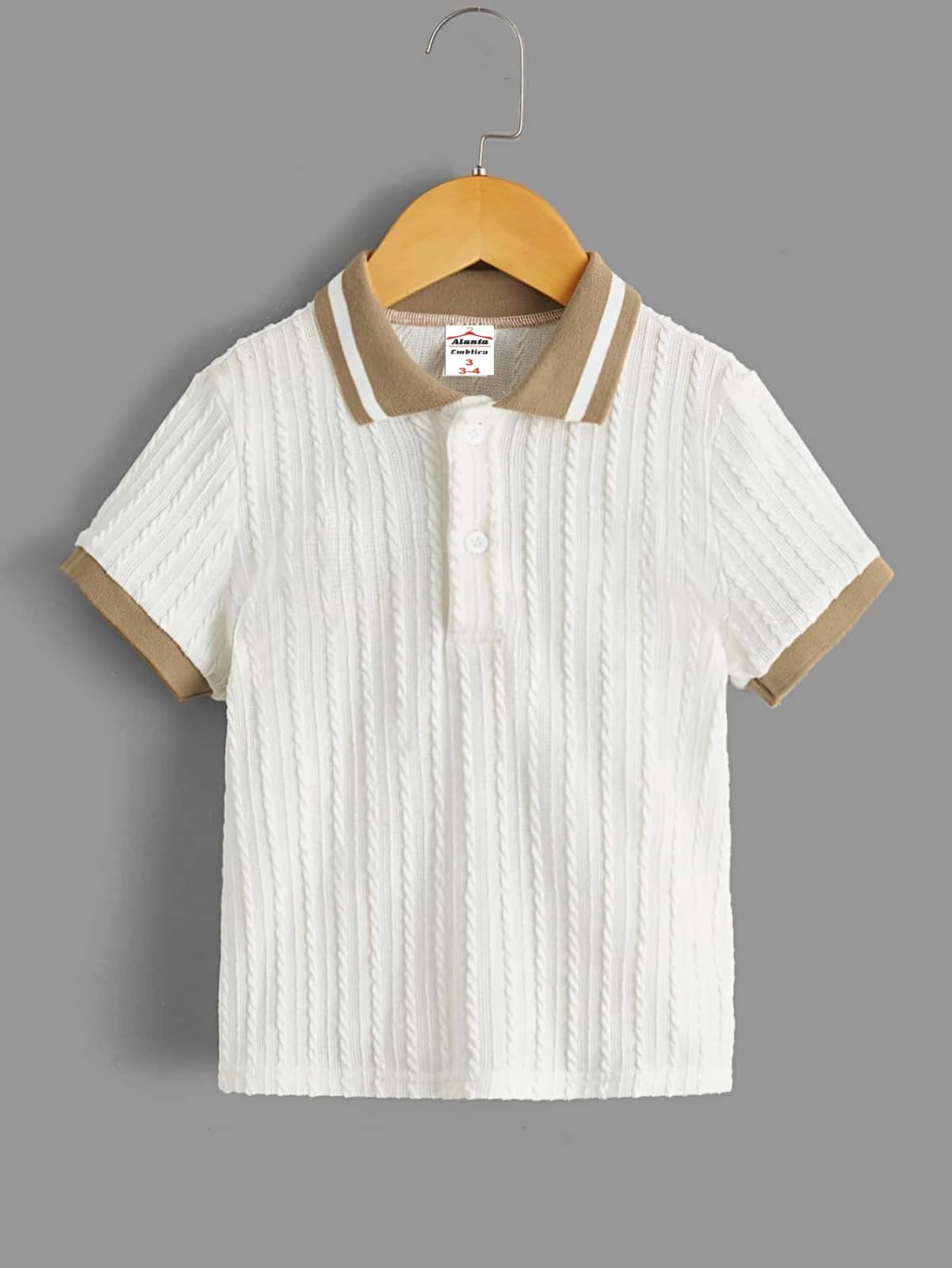 EMBLIKA Cotton Lycra Blend Half Sleeve Polo Neck Regular Fit Boys T-Shirt | Kids T-Shirt |Tshirts for Kids Boys | Cotton Tshirt White 4