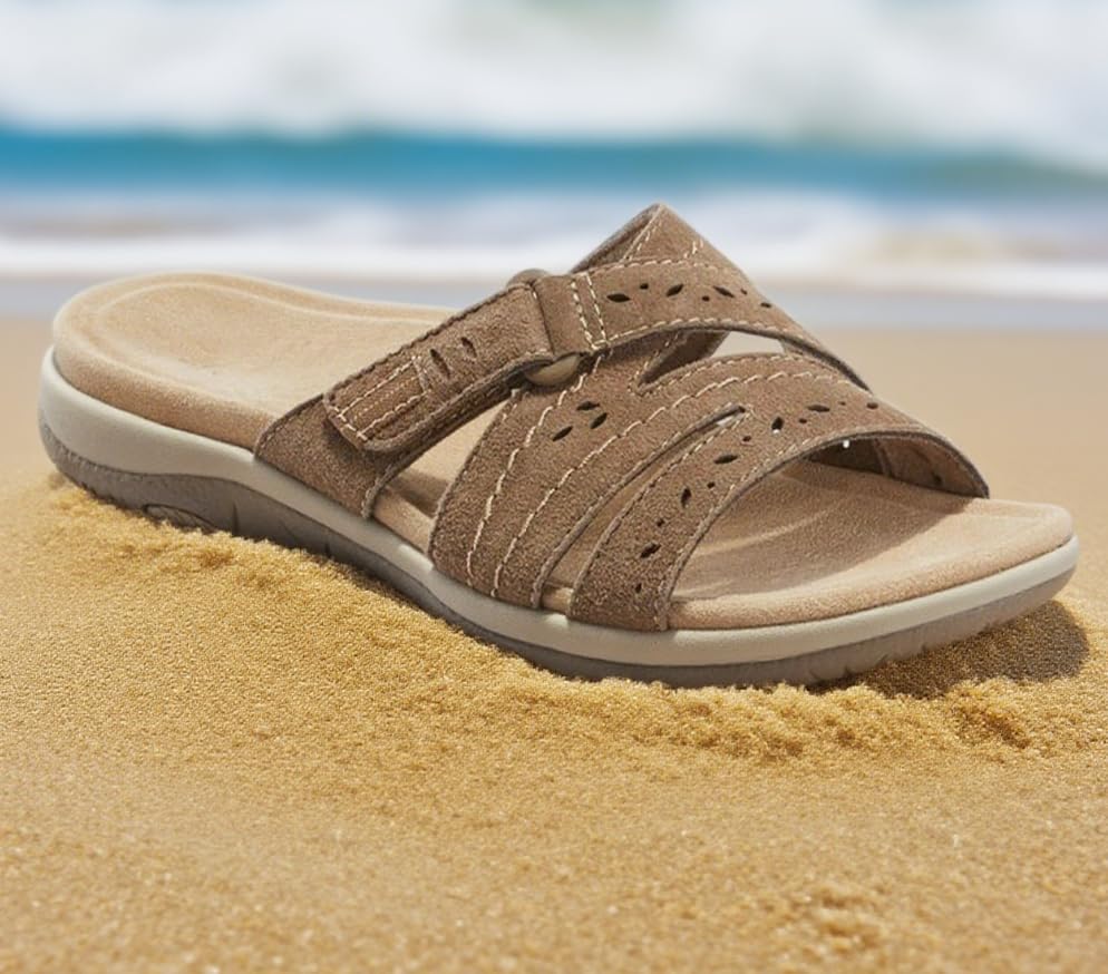 ZQW Women's Open Toe Slide Sandals with Crisscross Straps Lightweight Simple Comfortable Summer Beach Slippers for Casual Daily Outdoor Wear3