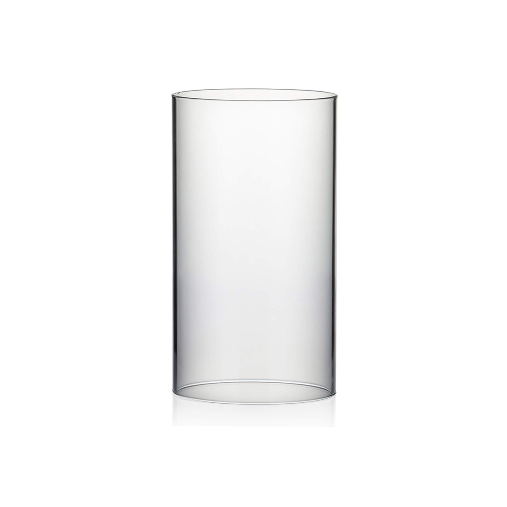 WGVI Hurricane Candle Holder Sleeve, Wide 5.5", Height 10", Clear Glass Cylinder Candleholder, Chimney Tube, Open Ended Candle Shade, 1 Piece