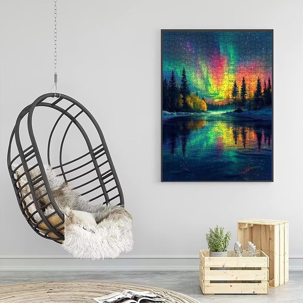 Puzzle 3000 elementów, puzzle dla dorosłych las aurora artystyczne puzzle, gra puzzli, drewniane układanki, niemożliwe klasyczne układanki, do gry edukacyjnej wyzwanie zabawki, układanki rodzinne
