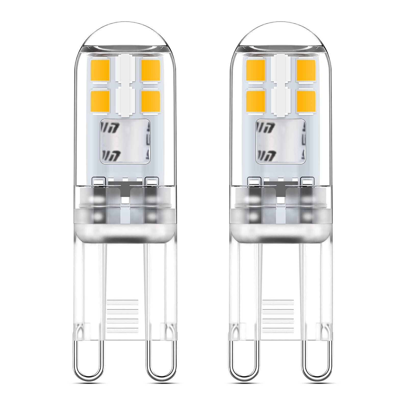 DAIHHZA G9 LED Bulbs 2W Warm White 2700K, Equivalent to 10W/20W Halogen, 360° Beam Angle, Non Dimmable, Non Flicker, Bi-pin G9 Socket, 220-240V AC, Pack of 2 — image 1