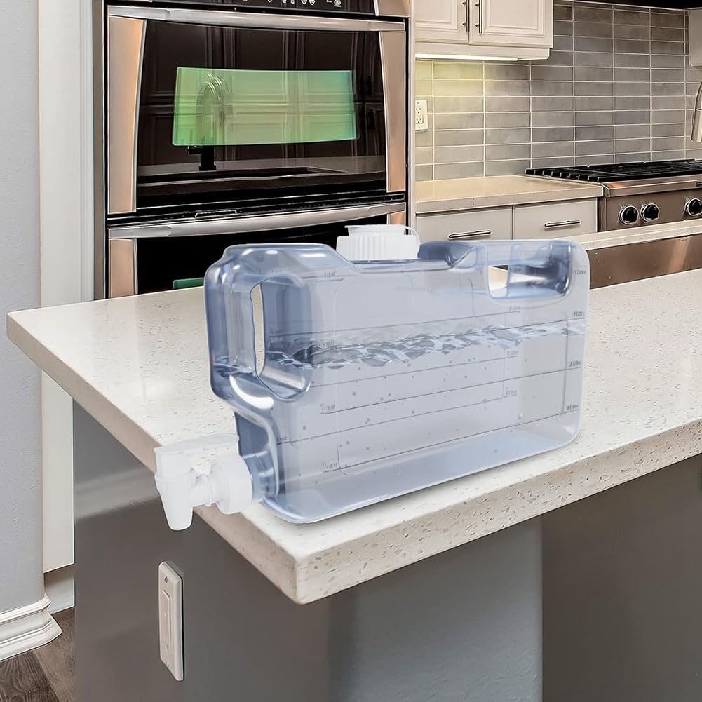 Dispensador de Agua para Refrigerador de 1.1 Galones, Botella con Grifo, Espita y Tapa de Rosca de 58 mm.