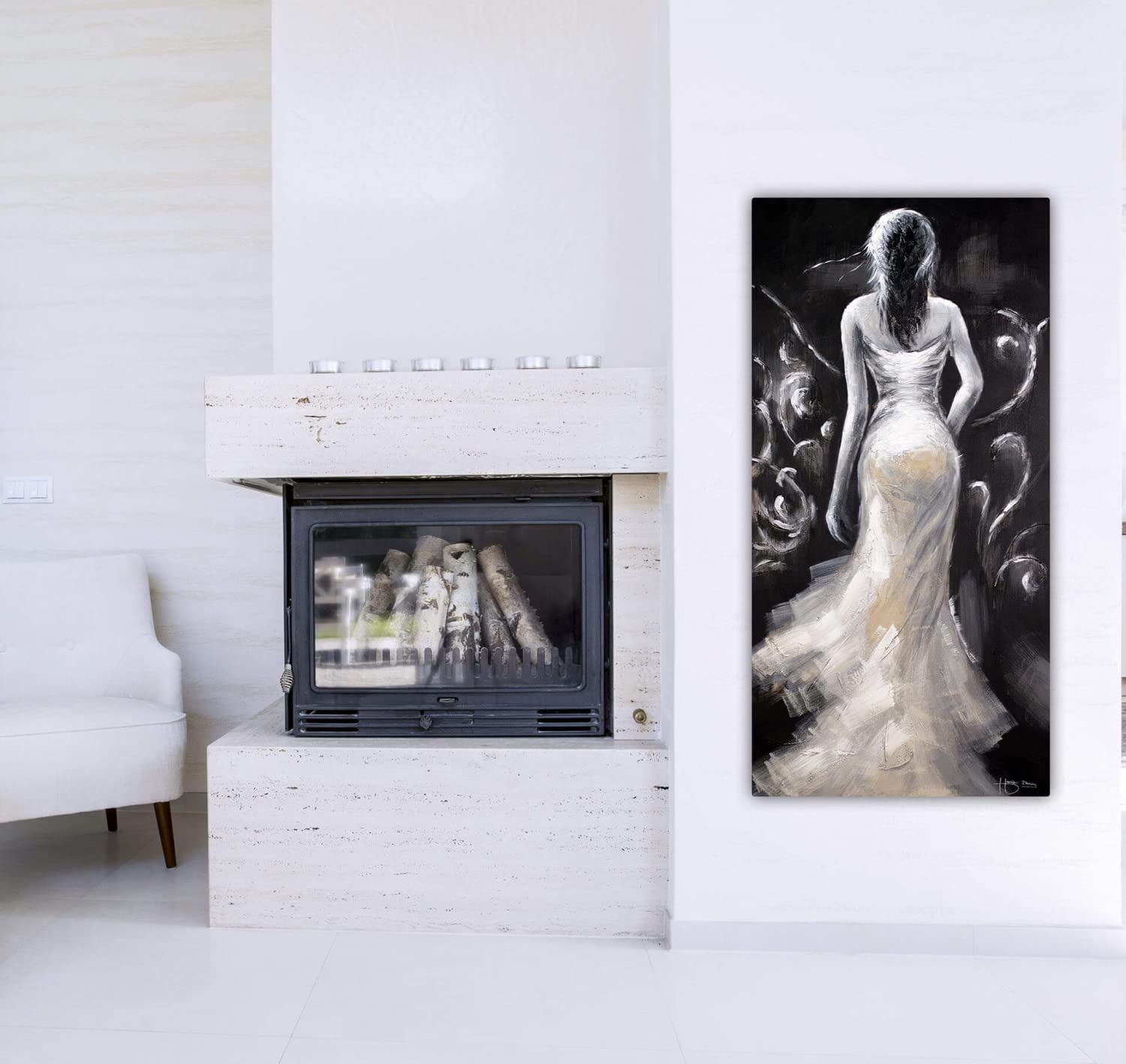 Quadro dipinto a mano 'Bright Future' 150x50cm | incl. certificato di autenticità pregiata