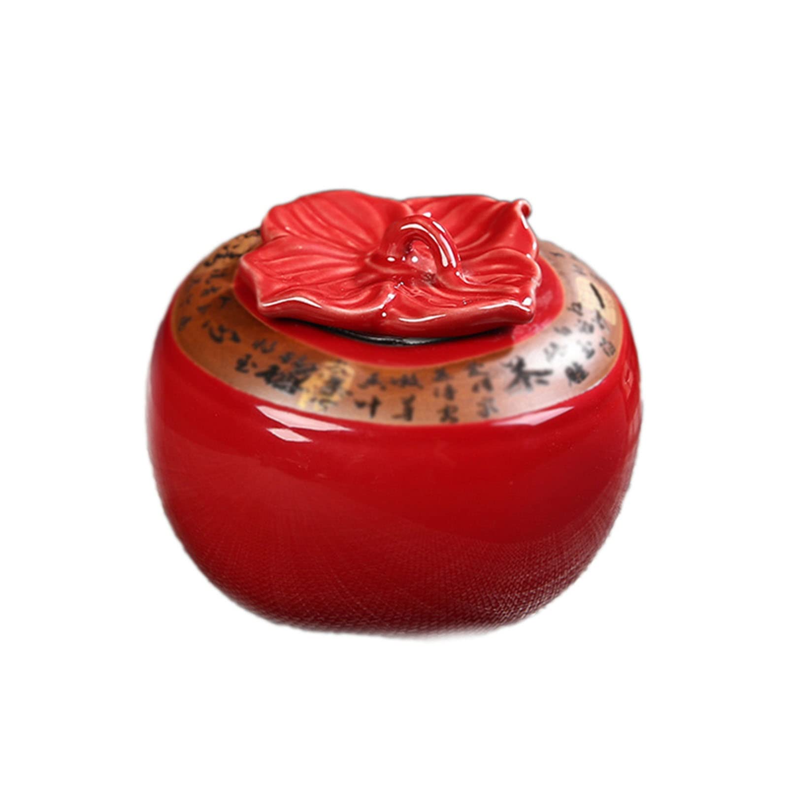 FZYOZZDPASL Ceramic Tea Canister Tea Pot Ceramic Household Sealed Jar Portable Caddy for Coffee, Spices(Red)