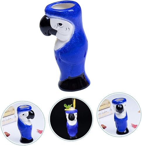 Miniatura 4 de DOITOOL Taza de cóctel de cerámica con forma de loro hawaiano para fiestas de Luau, diseño elegante para cócteles