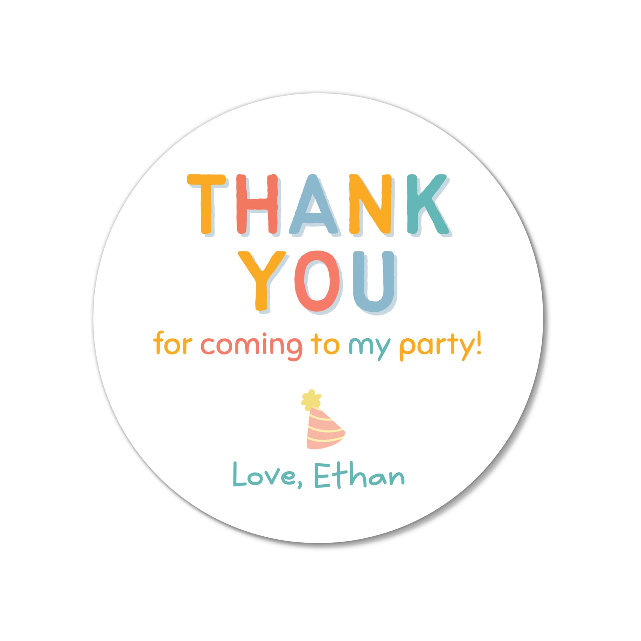 Personalized Birthday Party Favor Stickers, Thank You for Coming to My Party Labels for for All Ages