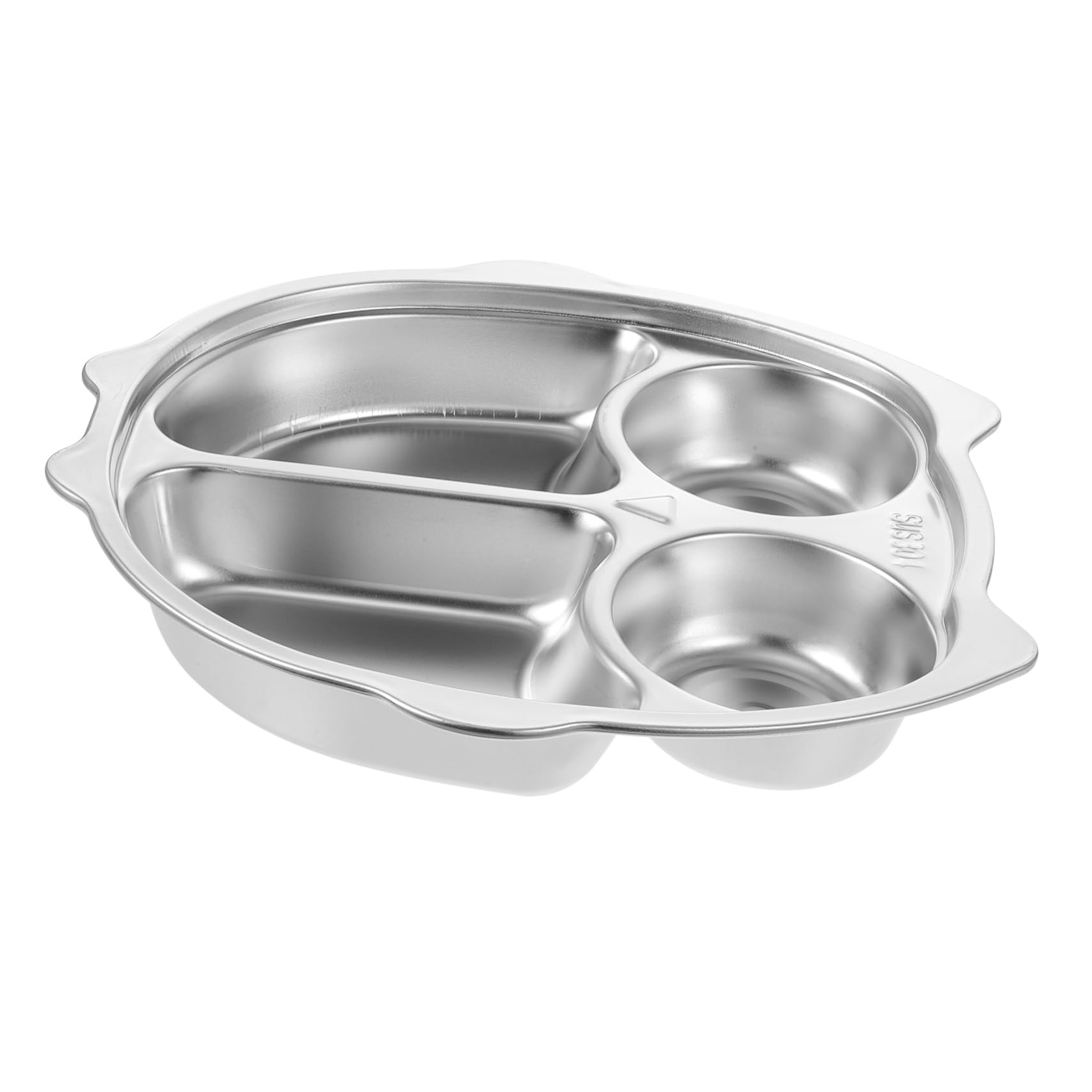 SOLUSTRE Divided Stainless Steel Lunch Tray Food Grade Plate for Balanced Meals Easy to Clean Resistant for Home Picnics and Camping