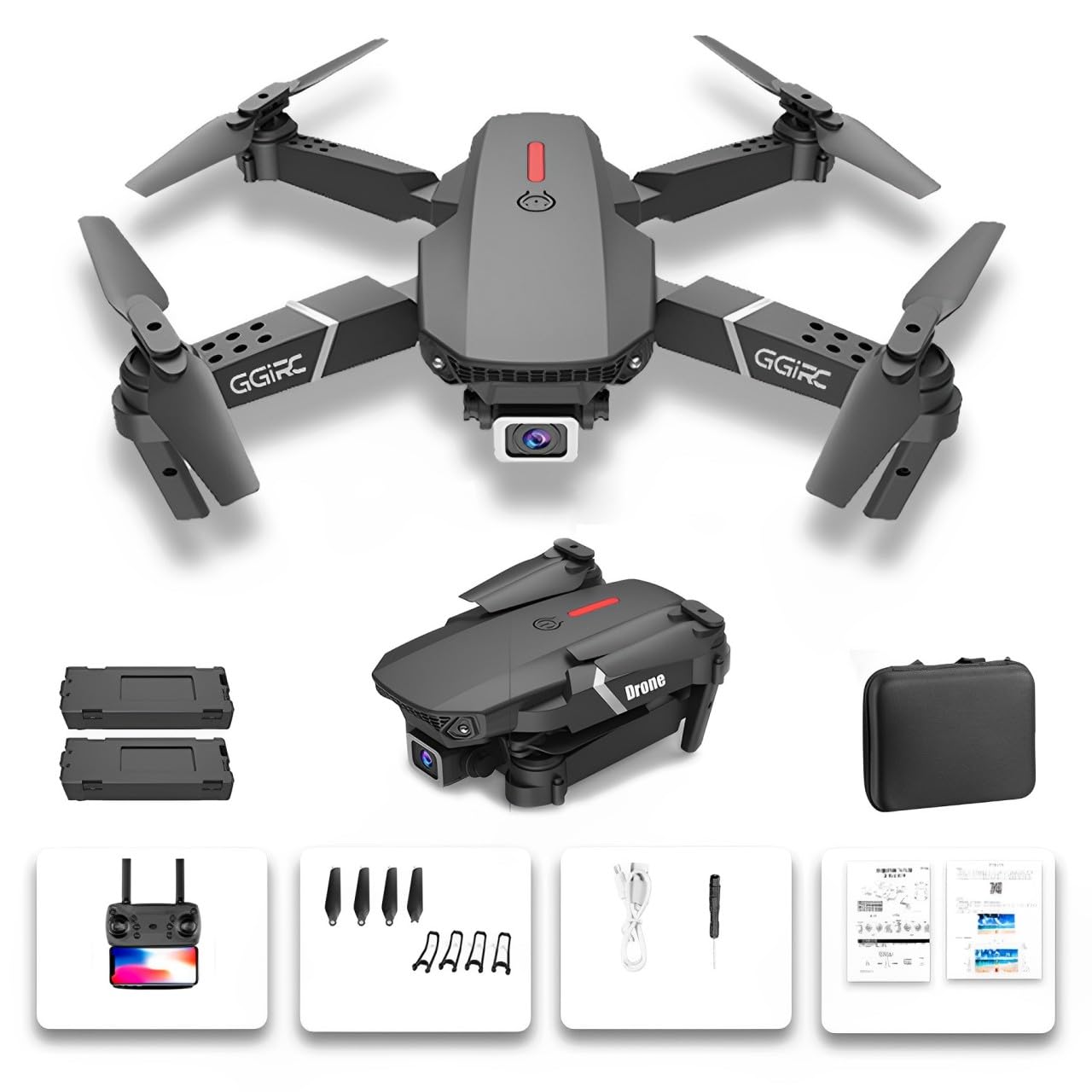 Single Camera Unmanned Aerial Vehicle 1080p HD FPV Camera Drones, Folding Aerial Drone Wifi Remote Control Image Transmission HD Aerial Photography Aircraft Remote Control Gift