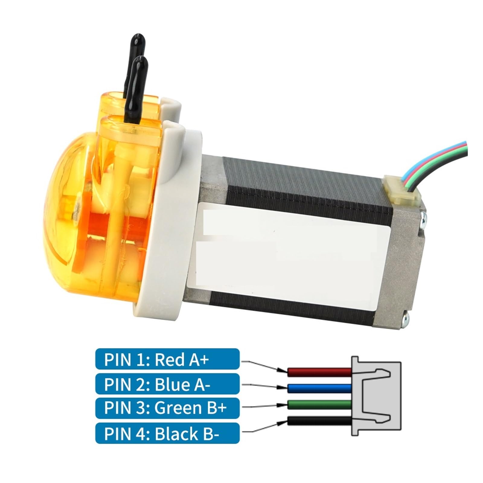 Máquina de Llenado, Bomba peristáltica KAS 12V 24V Bomba autocebante de bajo flujo con motor paso a paso 3 rotores Bomba dosificadora de alta precisión(B04,Pump head-3)