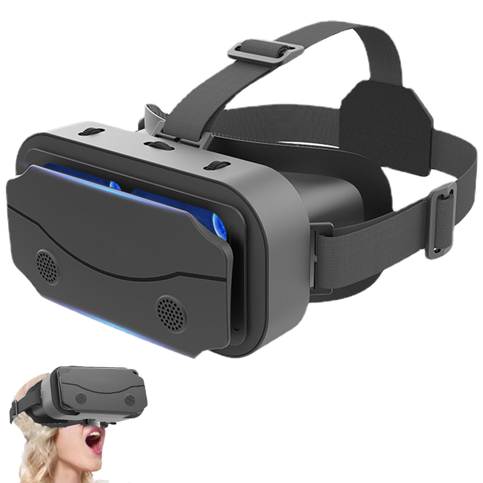 2 Occhiali per realtà virtuale | occhiali per realtà virtuale giochi con smartphone | Virtual Reality cuffie cuffie occhiali per TV, film videogiochi Compatibile IOS, Zcsxk