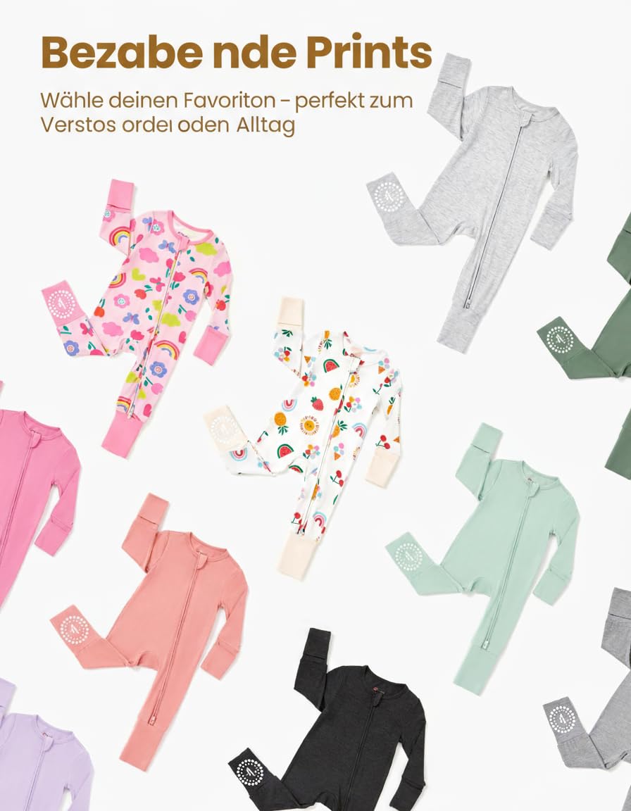 PatPat Lot de 3 barboteuses pour bébé garçon de 0 à 24 mois Ensemble pyjama en viscose de bambou avec chauffe-pieds Vert olive Gris ou Bleu marine Blanc Gris foncé