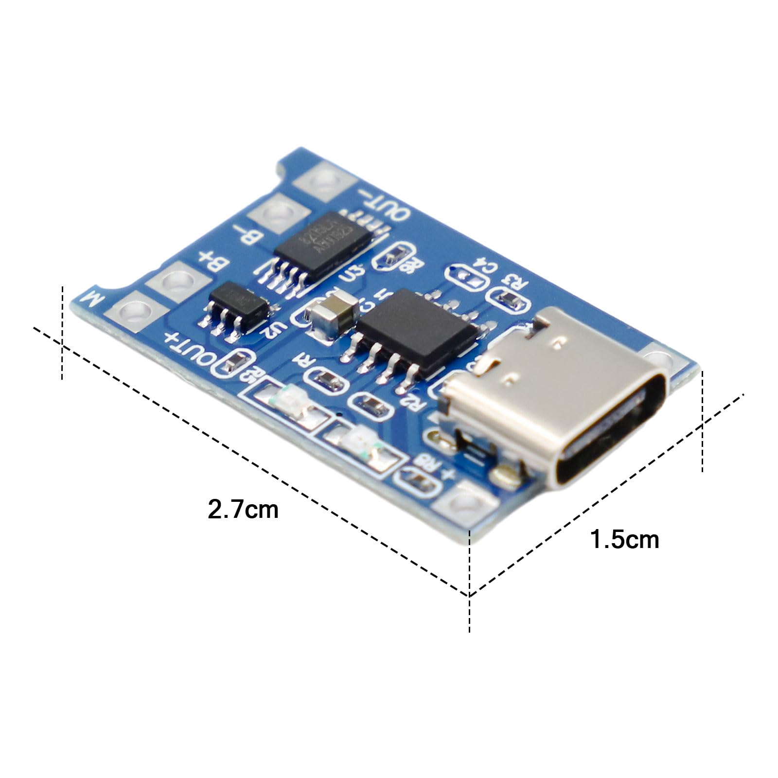 10 pezzi USB C 5V 1A LiIon batteria al litio scheda caricabatterie modulo con doppia funzione di protezione