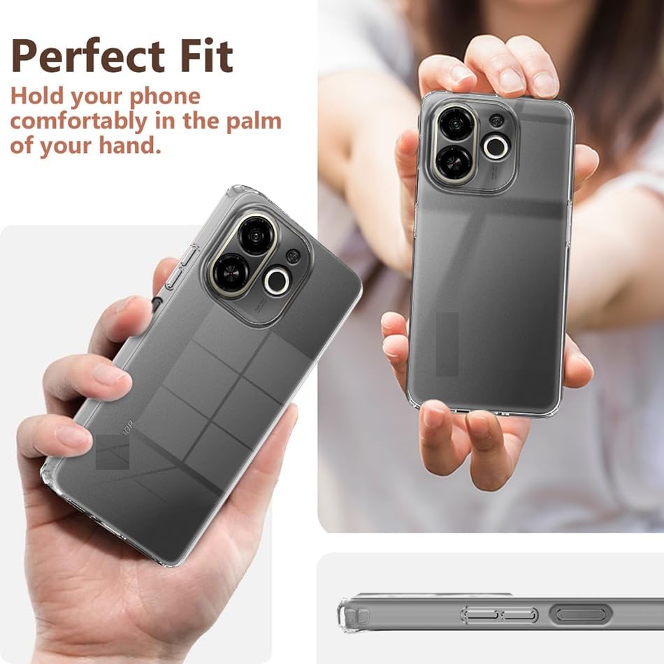 Image of COVERBLACK Flexible Rubber Case Back Cover for Compatible Model with Tecno Spark 30c / POP 9 5G - Transparent