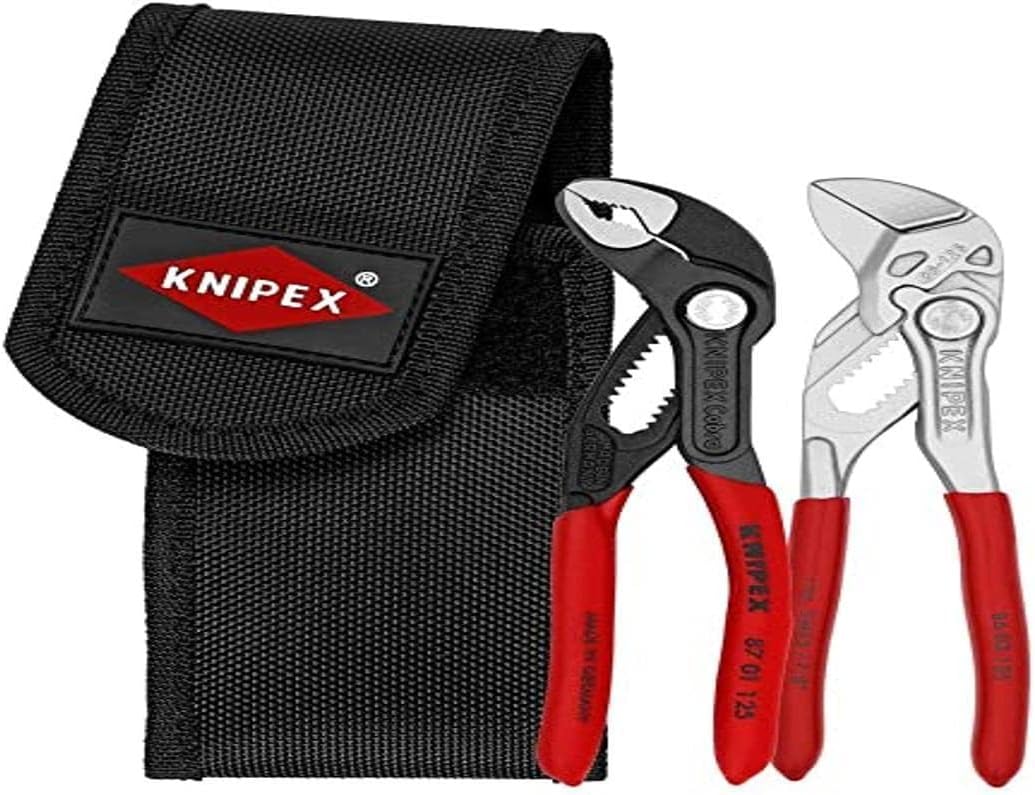 Knipex Mini pliers set in belt tool pouch (selfservice card/blister