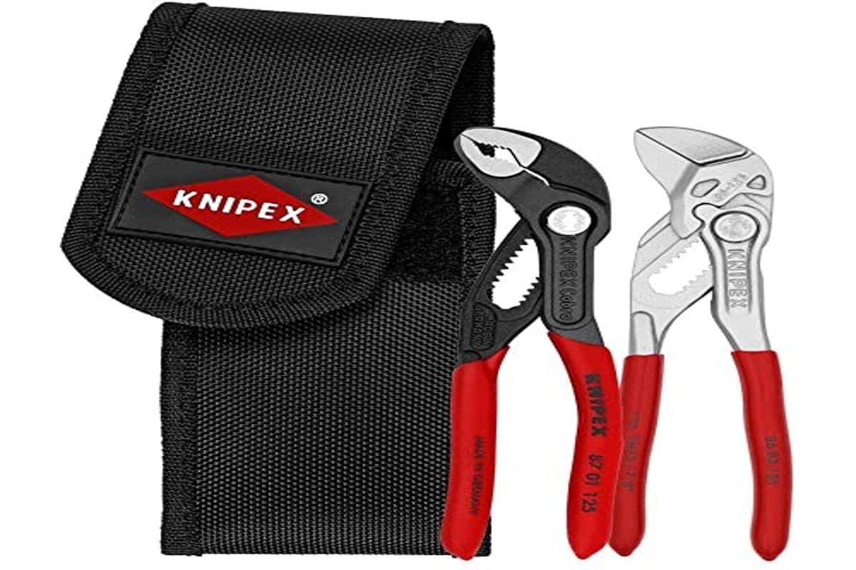 KNIPEX 00 20 72 V04 Mini Pliers Sets In Belt Tool Pouch| 125mm Cobra Waterpump Pliers | 125mm Pliers Wrench