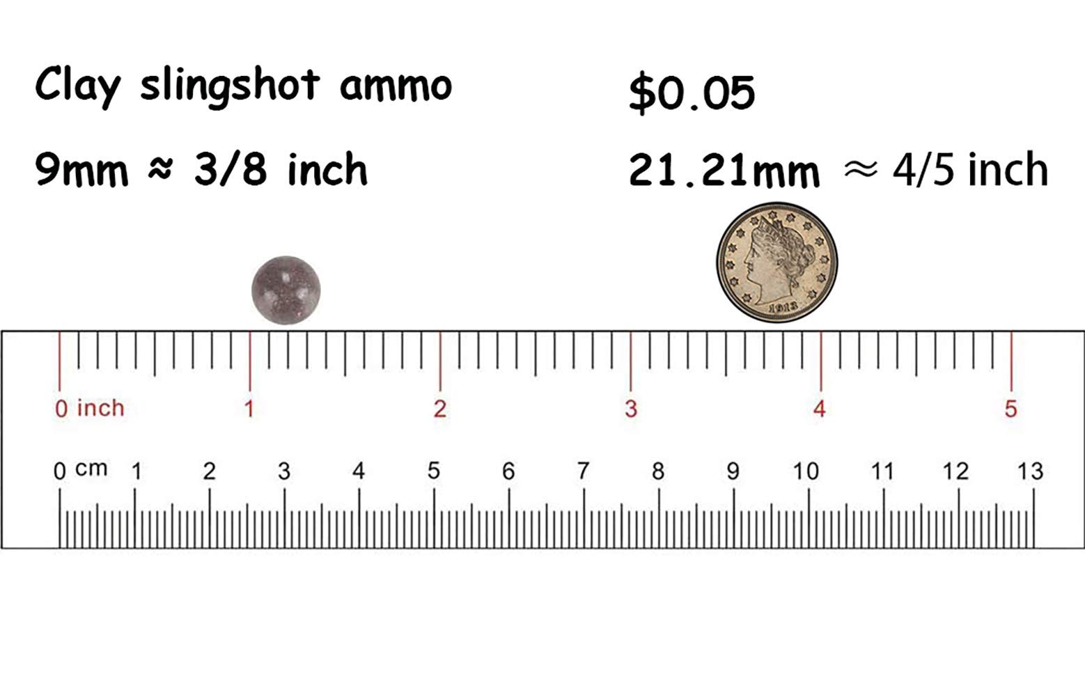 DEFTIMIRC 450 Pcs Slingshot Ammo Balls,Slingshot Ammo 3/8 inch, 9mm Slingshot Ammo Which