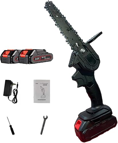 Mini motosierra inalámbrica, motosierra eléctrica portátil de 6 pulgadas, 550 W, de alta potencia, sin cables, tijeras de podar, motosierra para