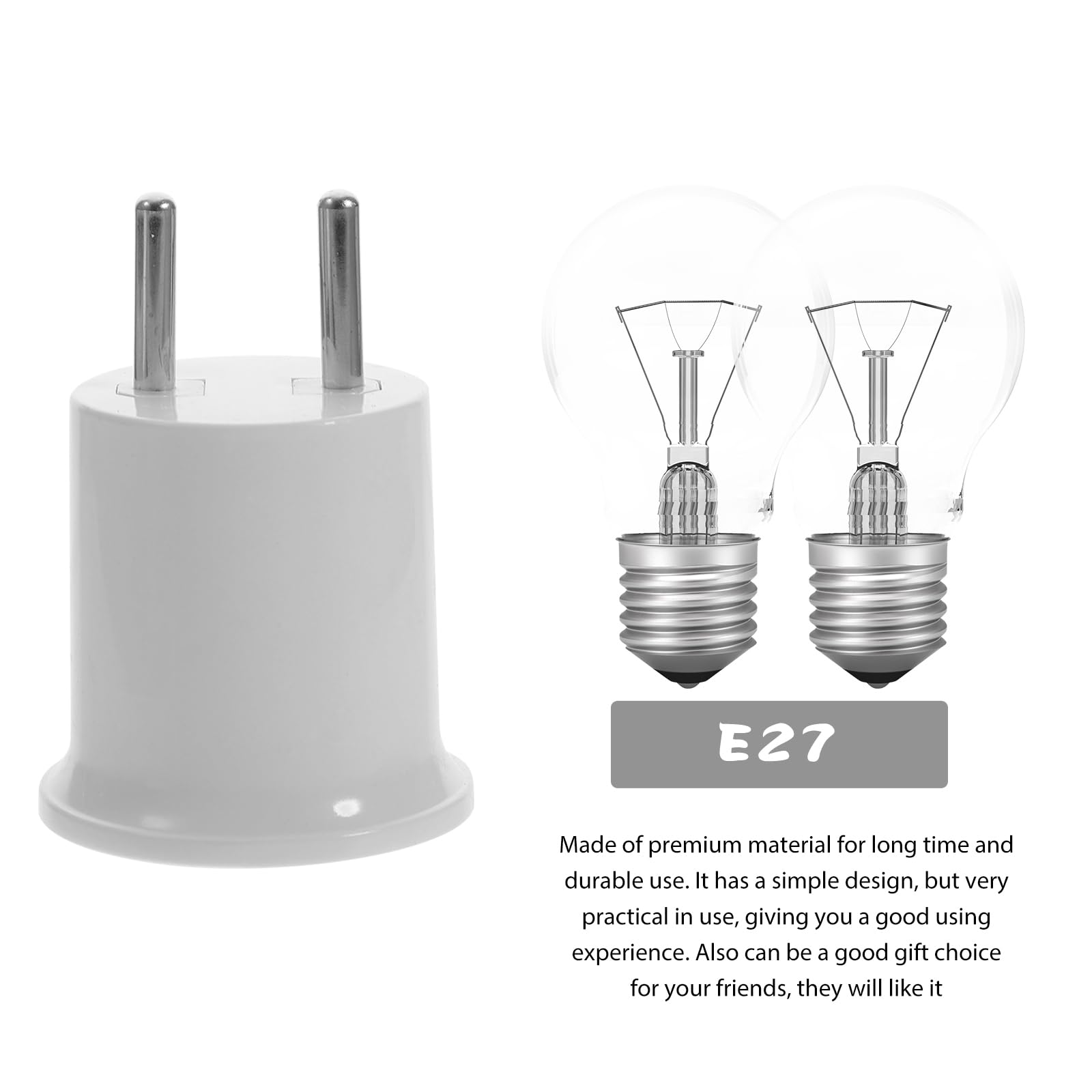 Housoutil 3 szt. Light Converter na E27 na 2-pinową oprawkę lampy E27, oprawka zamienna z uchwytem żarówkę w stylu vintage, do przenośnej lampy kuchennej/garażowej